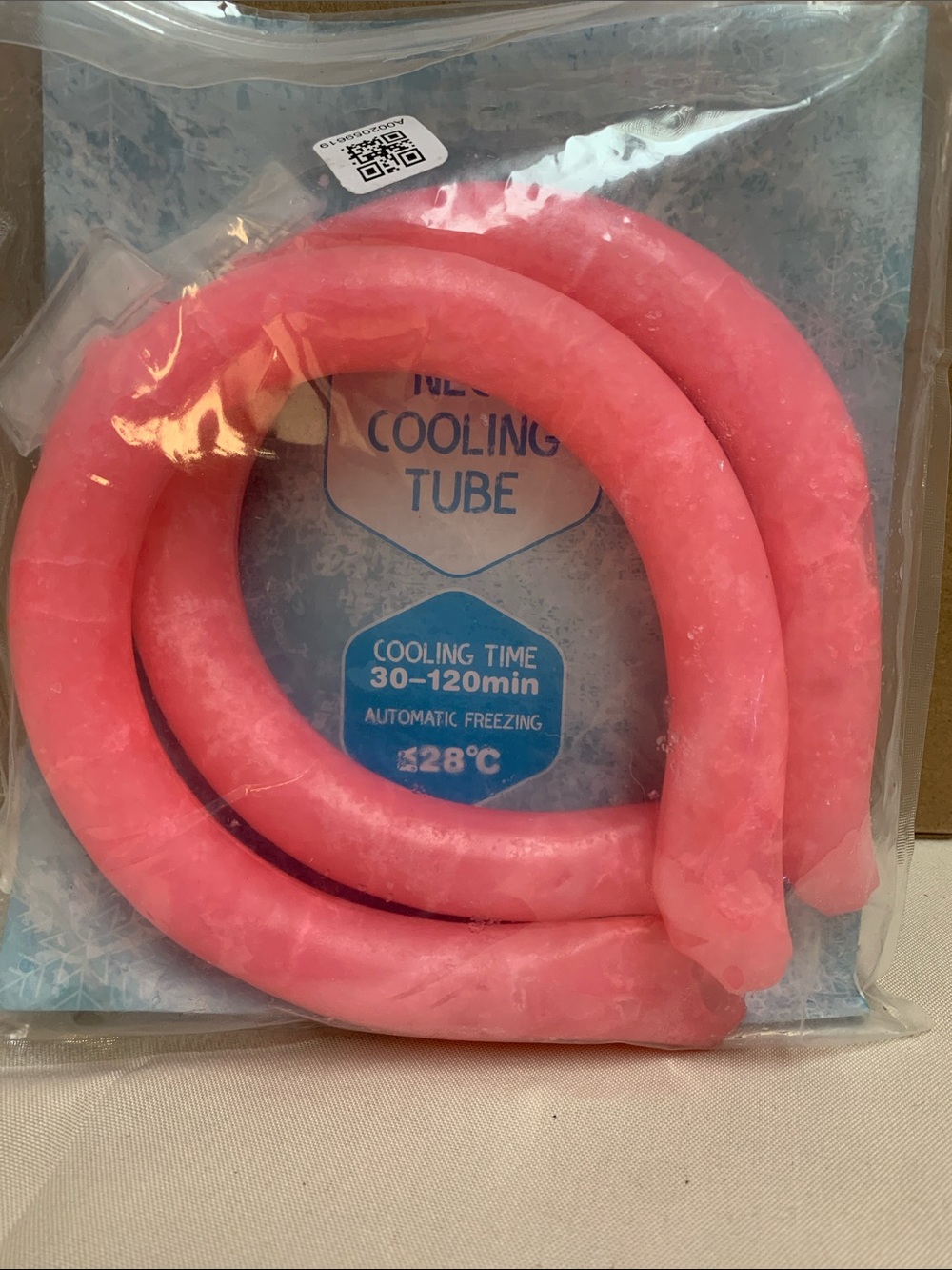 Pink Flexible Cooling Tube - Reusable Ice Gel Coil